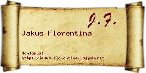 Jakus Florentina névjegykártya